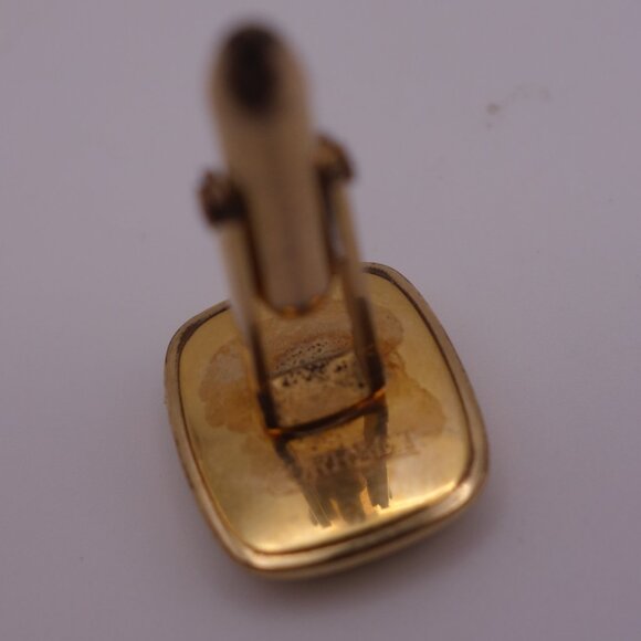 Square Cuff Links with Gold Setting and Brown with Glitter Inner - Picture 11 of 14